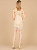 Off Shoulder Fringe Wrap Dress