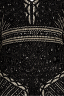 V Neck Beaded Long Sleeve Maxi Dress