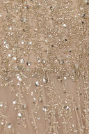 Short Sleeve V-Neck Beaded Ballgown