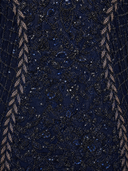 Beaded Mermaid Cap Sleeve Gown