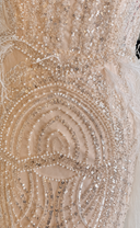 Off Shoulder Gown with Feathers | 29161