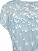 3D Applique Midi Dress with Cap Sleeves | 29186