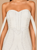 Beaded Gown with Cape Detail