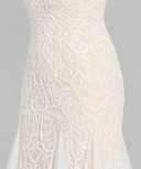 Lara Greta Beaded V-Neck Tulle Wedding Dress with Contrast Lining