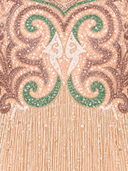 Cap Sleeve Cocktail Gown with Fringes