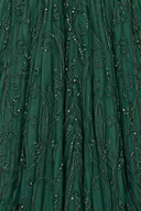 A-line Beaded Dress with Sleeves in Green