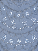 High Neck, Cape Sleeve Beaded Gown  - OUTLET