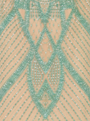 Long Sleeve Beaded Cocktail Dress