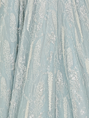 Lace Gown with Cape Sleeves and V-neckline
