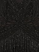 Beaded Fringe Short Dress with Cap Sleeves