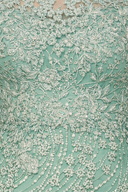 Long Sleeve Gown with Overskirt & Illusion Neckline