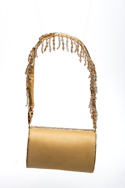 Gold and Silver Mini Flap Bag with Handle