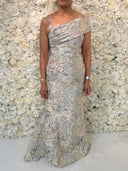 One Shoulder Mermaid Brocade Gown | 400018
