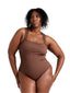 Ribbed Square Neck Shapewear Bodysuit