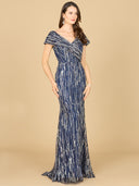 Lara 29144 - Mermaid Lace Gown-Dress-Lara-4-Navy-Lara