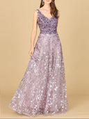 Lara 29155 -Ombre Lace Ballgown-Dress-Lara-4-Purple-Lara