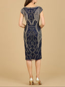Lara 29174 - Cap Sleeve Midi Gown with High Neckline-Dresses-Lara-Lara