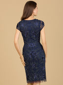 Lara 29179 - Cap Sleeve Embellished Dress-Dress-Lara-Lara