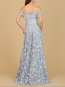 Lara 29189 - Flutter Off Shoulder Lace Gown-Dresses-Lara-Lara