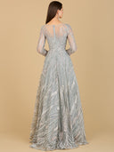 Lara 29192 - Long Sleeve Illusion Neck Gown-Dress-Lara-Lara
