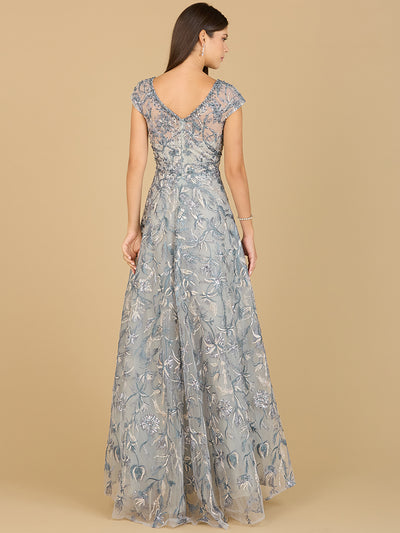 Lara 29196 - Lace Embellished A-Line Dress – Lara New York