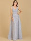 Lara 29197 - Lace Embroidered Overskirt Dress-Dresses-Lara-2-Silver-Lara