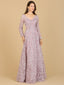 Lara 29200 - A-line Gown With Long Sleeves, V-Neckline-Dress-Lara-4-Mauve-Lara