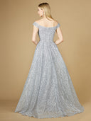 Lara 29205 - Off Shoulder Overskirt Gown-Dresses-Lara-Lara