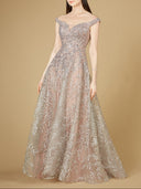 Lara 29211 - Elegant Off Shoulder Lace Ballgown-Dresses-Lara-2-Dusty Purple-Lara