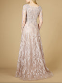 Lara 29212 - Long Sleeve V-Neck Ballgown-Dress-Lara-Lara