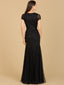 Lara 29224 - Beaded Mermaid Cap Sleeve Gown-Dress-Lara-Lara