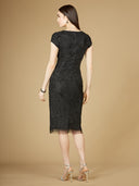Lara 29225 - Cap Sleeve Midi Gown-Dresses-Lara-Lara