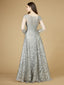 Lara 29231 - Lace Ball Gown with Long Sheer Sleeves and High Neck-Dresses-Lara-Lara