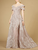 Lara 29234 - Off Shoulder Mermaid Lace Gown-Dress-Lara-4-Rosewater-Lara