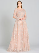 Lara 29240 - Long Sleeve High Neck Gown-Dress-Lara-Lara