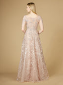 Lara 29240 - Long Sleeve High Neck Gown-Dress-Lara-Lara