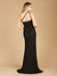 Lara 29286 - One-Shoulder Beaded Gown with Slit-Dresses-Lara-Lara