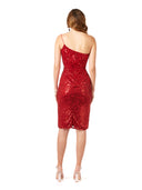 Lara 29289 - One Shoulder Midi Cocktail Dress
