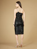 Lara 29289 - One Shoulder Midi Cocktail Dress-Dresses-Lara-Lara