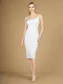 Lara 29289 - One Shoulder Midi Cocktail Dress-Dresses-Lara-0-Ivory-Lara