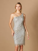 Lara 29293 - One Shoulder Cocktail Gown-Dresses-Lara-0-Silver-Lara