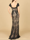 Lara 29295 - Fitted Lace Mermaid Gown-Dress-Lara-Lara