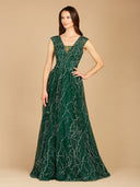 Lara 29299 - V-Neck Beaded Ball Gown