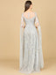Lara 29300 - Lace Gown with Cape Sleeves, Sweetheart Neckline-Dress-Lara-Lara