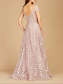 Lara 29301 - Cap Sleeve Beaded Lace Ballgown