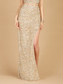 Lara 29311 - Long Side-Slit Beaded Skirt