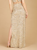Lara 29311 - Long Side-Slit Beaded Skirt