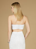 Lara 29312 - Spaghetti Strap Beaded Top-Shirts & Tops-Lara-Lara