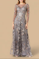 Lara 29327 - Long Sleeve Modest Lace Gown
