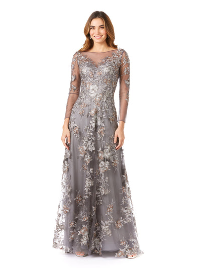 Lara 29327 - Long Sleeve Modest Lace Gown